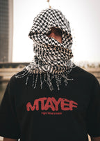 MTAYEF black oversized T-shirt with red graphic on the front